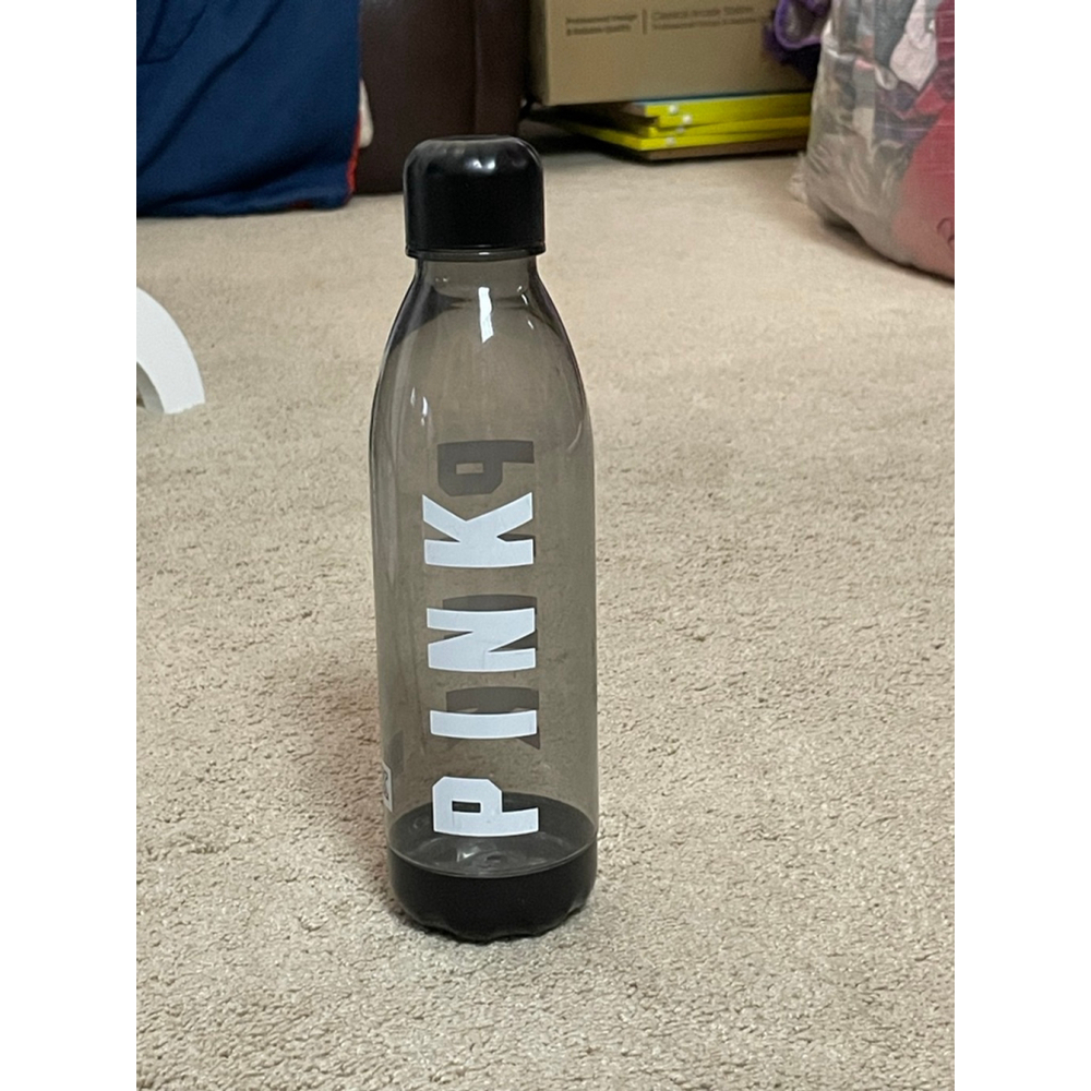 Pink Victoria’s Secret Water Bottle One Size Black White